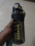 【京东物流】大容量运动水杯塑料水壶便携带吸管耐高温健身学生男 深邃黑1200ml 实拍图