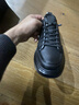百丽男鞋牛皮小白鞋夏季厚底一脚蹬休闲板鞋A2009 黑色-内增高6cm 40 实拍图