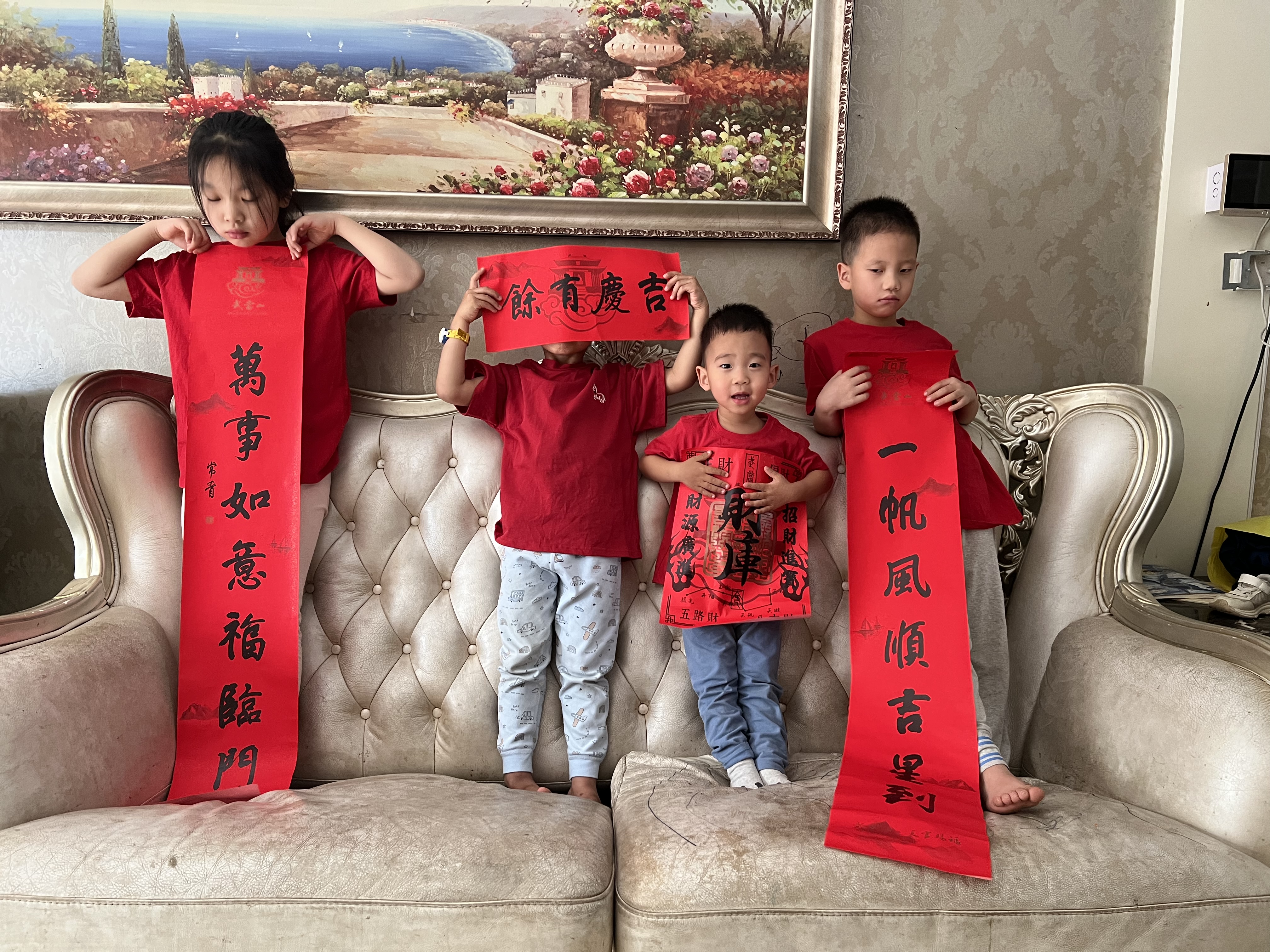LUSON童装 女童红色t恤长袖马年奥代尔儿童短袖白色打底衫 晒单实拍图