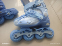 斯威（SWAY）溜冰鞋儿童男女童中小学专业轮滑鞋平花休闲滑冰旱冰鞋成人直排轮 【锁轮款】蓝+一体支架+赛事头盔护具 M (适合6-12岁)日常鞋码32-36 实拍图