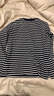 Navigare小帆船全棉长袖T恤春秋款内搭女航海风一字领条纹上衣2335005502 实拍图