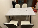 曼丘岩板餐桌家用轻奢现代简约小户型饭桌客厅长方形大理石餐桌椅组合 哑光白12mm（单桌） 120cm *宽60cm 实拍图