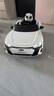 星辰皓奥迪儿童电动车四驱汽车遥控四轮宝宝玩具车可坐人童车RSGT 白色+四驱+遥控+摇摆+皮座+软轮 实拍图
