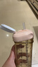 HEGEN海格恩吸管杯奶瓶1-3岁儿童PPSU直学饮杯喝水瓶吸管杯330ml粉色 实拍图