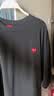 查尔斯桃心重磅美式纯棉短袖T恤印花夏季花卉国潮男女同款宽松百搭 黑色 XL 实拍图