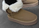 啄木鸟厚底雪地靴女款2025冬季新款加绒加厚保暖中筒皮毛一体东北大棉鞋 浅棕色 37 (235mm) 加绒加厚 实拍图