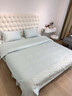 胖东来同款感母婴级A类200支长绒棉四件套花卉刺绣被套全棉轻奢 母婴级A类棉(天水蓝) 床单款 1.5m四件套：被套200x230cm 实拍图