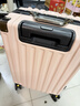 欧遥高颜值铝框行李箱可坐人男女学生潮流大容量拉杆箱加厚密码旅行箱 粉色【铆钉加固铝合金款】 20英寸 【飞机免托运，登机箱】 实拍图