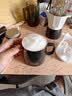 CLITON陶瓷马克杯大容量带勺盖咖啡杯牛奶杯早餐杯办公杯茶杯黑色350ml 实拍图