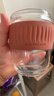 乐扣乐扣（LOCK&LOCK）咖啡杯耐热玻璃水杯子男女学生便携式双饮吸管杯随手杯500ML粉色 实拍图