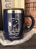 史努比（SNOOPY）带手柄不锈钢办公保温杯水杯420ML可爱杯子情侣杯 DP-5002 蓝色 实拍图