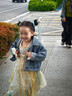 萌乎胧胧月 汉服女童裙子2026春秋新款儿童公主裙国风连衣裙 黄蓝 120 实拍图