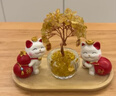 赟娅黄水晶发财树招财猫入户玄关办公室桌面摆件家居装饰乔迁生日礼物 招财猫发财树套装【高档礼盒】 实拍图