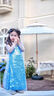迪牧欧女童冰雪奇缘爱莎公主裙子春装儿童生日礼服艾莎原版拖尾连衣裙子 蓝色长裙 160 实拍图