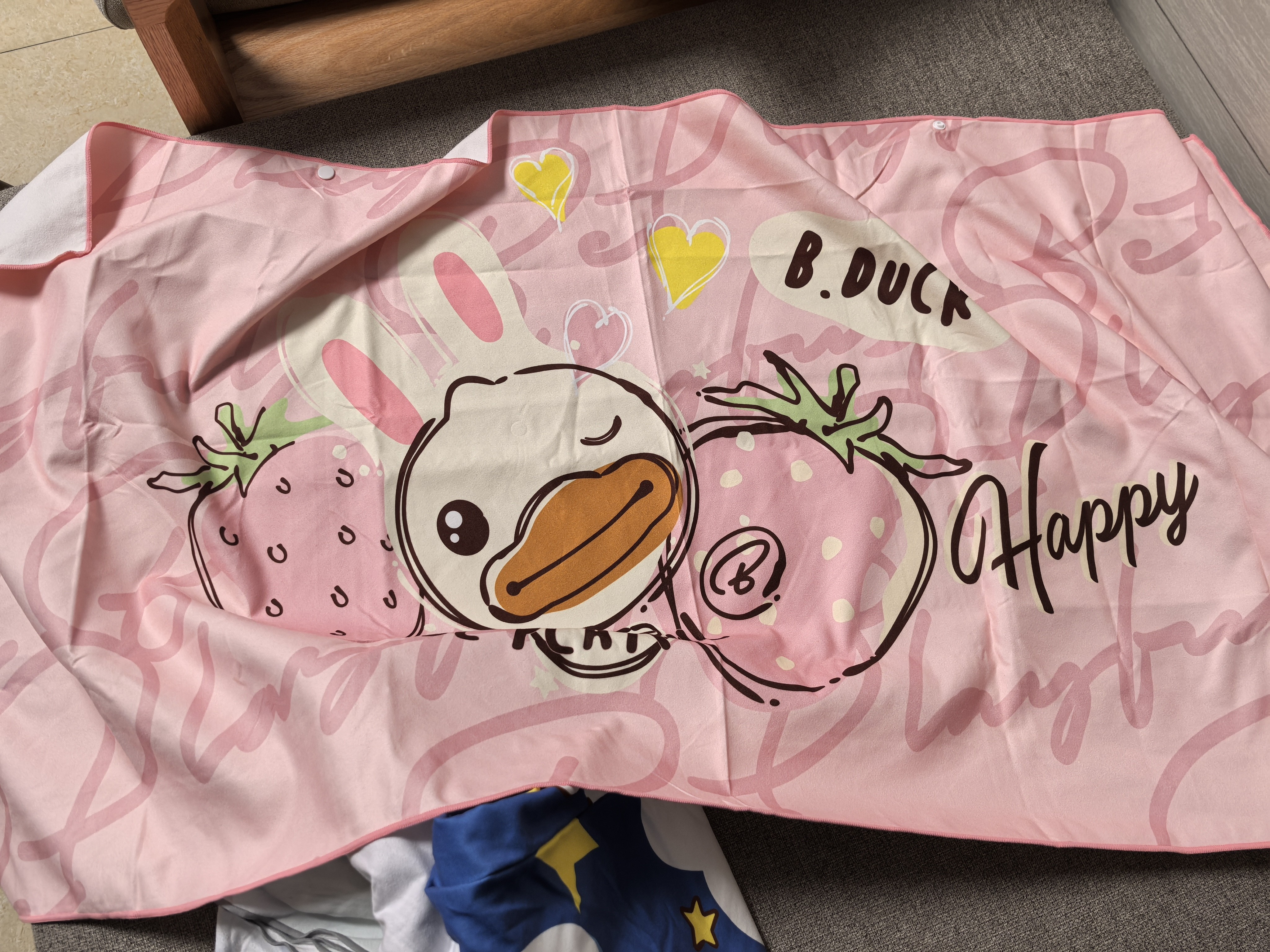B.Duck小黄鸭儿童浴巾超强吸水速干女童洗澡毛巾游泳专用浴袍便携沙滩巾 实拍图