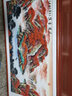 悠弦手绘真迹鸿运当头国画山水画风水靠山图字画客厅装饰画办公室挂画 A鸿运当头 圆角桐木框 红木色 实木画框163*83厘米 实拍图