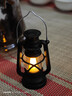 迷你复古仿真小夜灯led电子蜡烛灯手提风灯装饰氛围挂件桌面摆件 煤油灯造型-黑色-4*6.5cm-1个 复古手提灯 实拍图