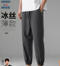 GENIOLAMODE休闲裤男2025新款日常基础简约纯色休闲百搭男裤宽松运动系带长裤 实拍图