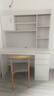 佳家林书桌书柜一体电脑桌桌子台式家用卧室小型学习桌出租屋办公写字桌 补贴【豪华加高】暖白色 120cm 实拍图