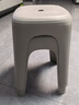 禧天龙塑料凳子方凳高凳加厚防滑家用餐椅浴室凳节节高凳 冰河灰 1个装 实拍图