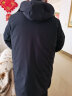 雅鹿羽绒服男中老年中长款加厚保暖连帽毛领老年人外套宽松爸爸防寒服 藏青色（内胆可单穿+加绒加厚） 190/3XL（适合165-180斤） 晒单实拍图