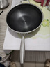赫巴兹（HZIB）德国不粘锅316不锈钢炒锅炒菜锅具少油烟平底炒锅电磁炉燃气通用 双面屏+全钢盖内径32外径 34cm 实拍图