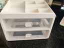 京东物流 化妆品收纳盒梳妆台置物架桌面高级感整理抽屉柜 中号3层（2层抽屉+1层顶部置物架） 【新人专享】 透明白 实拍图