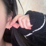 BJYLu型999纯银耳钉女耳饰螺丝拧扣双耳洞一体式耳环养耳洞耳骨钉 【999足银】金色耳钉单只 实拍图