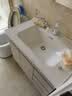 东鹏（DONGPENG）落地浴室柜陶瓷一体盆洗漱台洗手洗脸盆柜组合卫生间智能洗衣台 80cm标准镜柜-奶卡色 实拍图