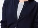 优衣库精纺美利奴羊毛圆领针织开衫/长袖女装通勤485304 478331 478331/69藏青色 XL 实拍图
