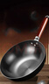 京严炒锅章丘款铁锅无涂层炒菜不粘锅家用精铁锅具燃气电磁炉用已开锅 【灶具通用】适合2-3人  赠盖铲  直径 30cm 百年工艺｜传统铁锅｜健康不沾 实拍图