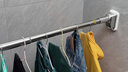 未来式 免打孔阳台伸缩晾衣杆窗帘杆卫生间挂衣凉衣服升缩承重浴帘杆 不锈钢 1.0~1.7米墙距适用 实拍图