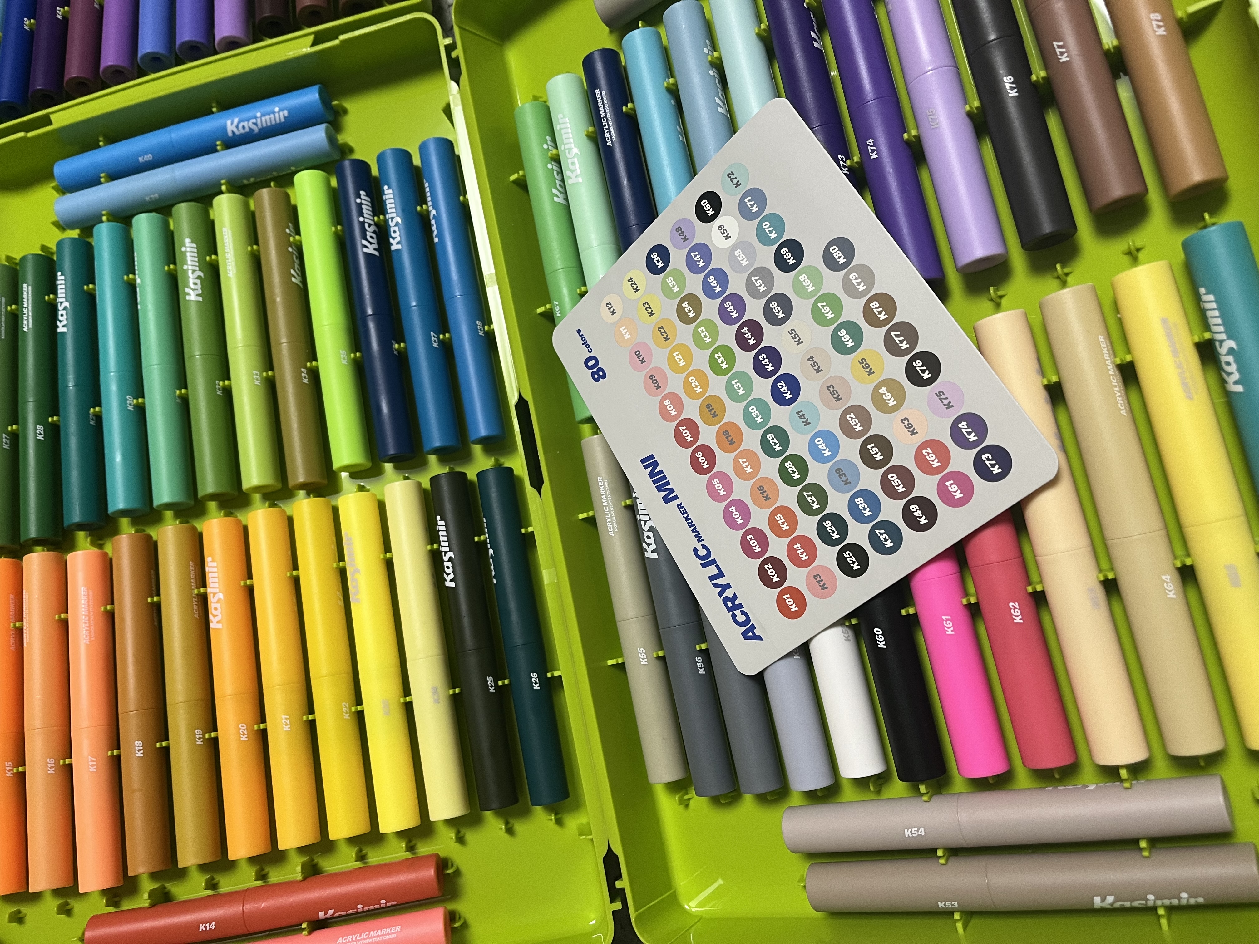 卡西米尔【开学文具】60色mini小彩盒直液式丙烯马克笔软头不透纸画笔水彩笔生日礼物拍立得相纸涂鸦笔 实拍图