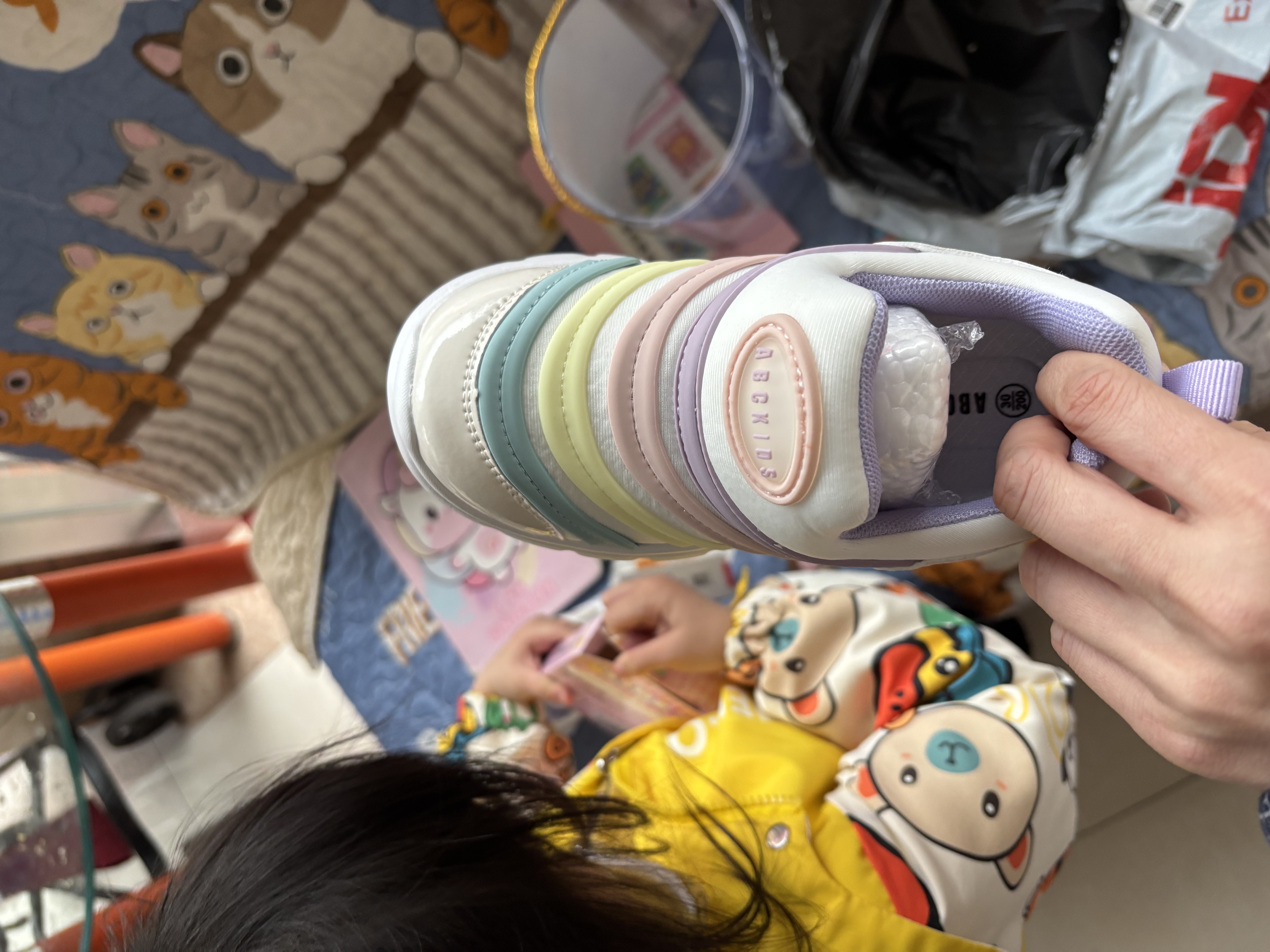 ABC KIDS儿童运动鞋经典款毛毛虫鞋秋季男童鞋百搭潮女童潮鞋 米/彩色 30 实拍图
