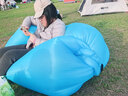 格术充气沙发音乐节露营装备户外懒人空气沙发演唱会充气床秋游坐垫蓝 实拍图