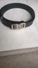 【已售100w】男士皮带贴皮无牙自动扣腰带男青年简约商务休闲裤带 黑色无牙航B 实拍图