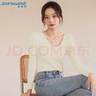 真维斯（Jeanswest）针织衫女2026春夏修身V领长袖打底针织衫内搭上衣女杏色均码 实拍图