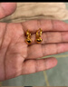 贝格（BIGE）黄18k金爱心耳环彩金桃心耳坠4D硬金工艺送女友礼物 52 黄18k金 4D硬金工艺  爱心耳环/对 1.2g 实拍图