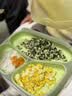 babycare宝宝餐盘辅食分格硅胶 餐盘吸管套装-含吸管无叉勺 安波绿 实拍图