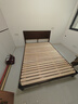 源氏木语实木床卧室双人床小户型黑胡桃木月兮大板床1.5*2.0m低铺京享家 实拍图