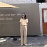 真维斯（Jeanswest）时尚减龄纯棉V领短袖t恤女2026新款爆款夏季正肩上衣小个子半袖衫 实拍图