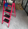 忆琳居梯子家用安全人字梯折叠梯伸缩多功能楼梯便捷扶梯加厚红色四步 实拍图