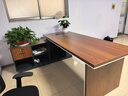 YOE.FTY老板办公桌办公室董事长大班台领导电脑桌单人工作台经理桌总裁桌 大叶胡桃+铁灰色（左副柜） 1.6*0.8米老板桌 实拍图