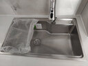 九牧（JOMOO） 厨房水槽套装不锈钢加厚洗菜盆一体盆水池盆消音防凝露洗碗槽 单槽B款 750x450【含抽拉龙头】 实拍图