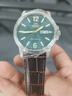 东方双狮手表男士日本全自动机械表原装进口商务男表送父亲生日礼物 【原装进口】绿盘皮带 夜光双历机械表 实拍图