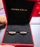 中国黄金莫比乌斯足银情侣戒指一对纯银对戒生日礼物女朋友老婆结婚纪念日 交织情侣戒指-托帕石【京速达】 实拍图