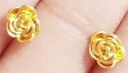 中国黄金（CHINA GOLD）18K金玫瑰花耳钉女款花朵直针款耳饰品母亲节生日礼物送女友爱人 【今/次日达】18K玫瑰花耳钉 实拍图