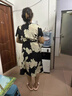 俞兆林（YUZHAOLIN）中年妈妈装连衣裙女装夏季2025新款印花裙子50岁洋气中老年女装 黑色 XL （建议105斤内） 实拍图