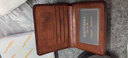 班亚奴男士钱包防盗刷超薄头层牛皮短款真皮男式新款复古竖款驾驶证钱夹 黄棕色-竖款二.折（头层牛皮） 实拍图