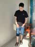HLA海澜之家牛仔短裤男26山不在高系列猫须短裤夏季男 实拍图